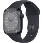 Schwarze Apple Watch Series 8 Smartwatches aus Aluminium 
