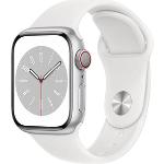 Silberne Wasserdichte Apple Watch Series 8 Smartwatches aus Aluminium mit GPS mit Bluetooth 