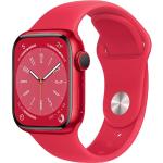 Rote Apple Watch Series 8 Smartwatches mit GPS 