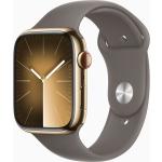 Braunes Apple Watch Uhrenzubehör aus Edelstahl mit OLED-Zifferblatt mit GPS für Herren 
