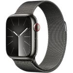 Anthrazitfarbene Apple Watch Stahlarmbanduhren mit GPS mit Milanaise-Armband 