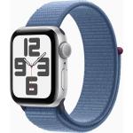 Silbernes Apple Watch SE Uhrenzubehör aus Aluminium mit OLED-Zifferblatt mit GPS für Herren zum Sport 