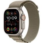Olivgrünes Apple Watch Ultra Uhrenzubehör mit GPS mit Titanarmband 
