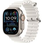 Weißes Apple Watch Ultra Uhrenzubehör mit GPS mit Titanarmband 