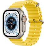 Gelbe Wasserdichte Apple Watch Smartwatches mit OLED-Zifferblatt mit GPS mit Bluetooth mit Höhenmesser mit Titanarmband zum Fitnesstraining 