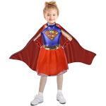 Blaue Supergirl Superheld-Kostüme mit Glitzer für Kinder 