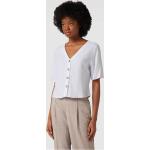 Offwhitefarbene Unifarbene Apricot V-Ausschnitt Blusenshirts & Schlusen aus Viskose für Damen Größe M 