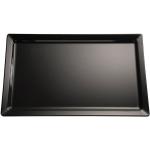 Schwarze Moderne Rechteckige Eckige Tabletts glänzend aus Melamin 4-teilig 