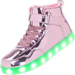 Rosa LED Schuhe & Blink Schuhe mit Schnürsenkel rutschfest für Kinder Größe 34 