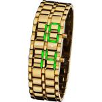 Grüne Apus Timepieces Runde Quarz Metallarmbanduhren mit LED-Zifferblatt für Herren 