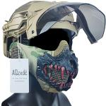 AQ zxdc 6 MM Superdickes Airsoft Helm, mit Visier-Gesichtsschutz, Taktische Maske mit Gehör Schutz, für Paintball-Jagdschießen CS BBS,T,STD