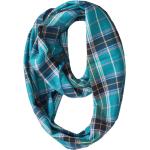 Aquablaue Karo Schlauchschals & Loop-Schals aus Baumwolle für Herren für den für den Herbst 