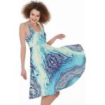 Aquablaue Freizeitkleider aus Polyester für Damen Größe XS 