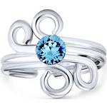 Aquablaue Bling Jewelry Ohrclips mit Aquamarin für Damen zum Muttertag 