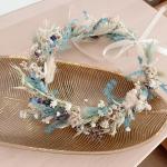Lavendelfarbener Brauthaarschmuck mit Gänseblümchen-Motiv für Kinder 