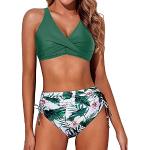 Grüne Bikini-Tops mit Meer-Motiv aus Spitze gepolstert für starken Halt für Damen Größe S 