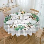 Graue Moderne Runde Runde Tischdecken aus Textil 