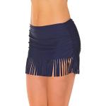 Dunkelblaue Unifarbene Bikinihosen & Bikinislips mit Fransen aus Polyamid für Damen Größe S für den für den Sommer 