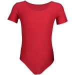 Rote Unifarbene Kurzärmelige Rundhals-Ausschnitt Kinderkurzarmbodys aus Baumwolle Größe 158 