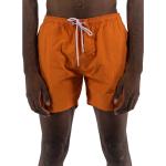 Reduzierte Orange Unifarbene AQUASCUTUM Boxer-Badehosen mit Klettverschluss für Herren Größe L 