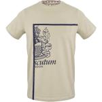 Reduzierte Braune Unifarbene Kurzärmelige AQUASCUTUM Rundhals-Ausschnitt T-Shirts aus Baumwolle für Herren Größe M für den für den Sommer 
