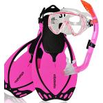 KOROSTRO Schnorchelset Erwachsene Schnorcheln Set mit Taucherbrille und Pink 