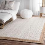 Weiße Geflochtene Antike Jute-Teppiche aus Jute 