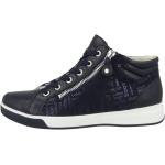 Reduzierte Blaue Ara High Top Sneaker & Sneaker Boots mit Reißverschluss aus Leder für Damen 