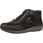 Schwarze Ara High Top Sneaker & Sneaker Boots mit Glitzer mit Reißverschluss aus Kunstleder für Damen Größe 38 