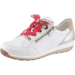 Weiße Ara Osaka Runde Keilabsatz Low Sneaker mit Reißverschluss aus Leder für Damen Größe 40,5 