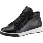 Reduzierte Schwarze Ara Runde Keilabsatz High Top Sneaker & Sneaker Boots mit Reißverschluss aus Glattleder atmungsaktiv für Damen Größe 42,5 