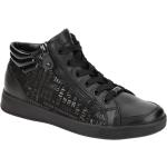 Schwarze High Top Sneaker & Sneaker Boots mit Reißverschluss in Komfortweite aus Glattleder für Damen Größe 37,5 