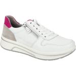 Weiße Ara Sapporo Runde Plateauabsatz Low Sneaker mit Reißverschluss in Normalweite aus Glattleder mit herausnehmbarem Fußbett für Damen mit Absatzhöhe bis 3cm 