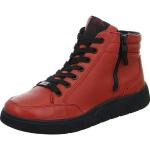 Rote Unifarbene Ara Runde Keilabsatz Ankle Boots & Klassische Stiefeletten mit Schnürsenkel aus Frottee für Damen 