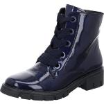 Blaue Unifarbene Ara Dover Runde Blockabsatz Ankle Boots & Klassische Stiefeletten mit Schnürsenkel für Damen 