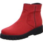 Rote Unifarbene Ara Runde Plateauabsatz Ankle Boots & Klassische Stiefeletten mit Reißverschluss aus Textil für Damen für den für den Winter 