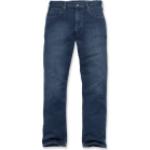 Schwarze Carhartt Rugged Flex Wide Leg Jeans & Relaxed Fit Jeans aus Baumwolle für Herren Weite 36, Länge 36 