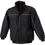 Arbeitsjacke JN810 Workwear Jacket Robuste, wattierte Herrenjacke mit abnehmbaren Aermeln , Größe:S, Farbe:stone-black