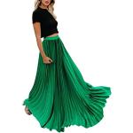 Grüne Casual Maxiröcke aus Samt für Damen Größe M Große Größen für Partys für den für den Frühling 
