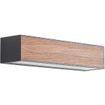 Dunkelgraue Minimalistische Rechteckige Außenwandleuchten & Außenwandlampen aus Holz 2-teilig 