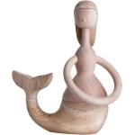 Reduzierte Skandinavische ArchitectMade Mermaid Tierfiguren mit Meer-Motiv aus Holz 