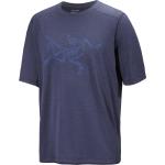 Arc'Teryx - Leichtes, atmungsaktives T-Shirt - Cormac Logo SS M Black Sapphire Heather für Herren - Größe L - Navy blau