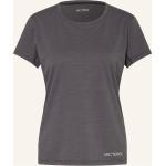 Hellgraue Arc'teryx Bird T-Shirts aus Polyester für Damen Größe S 