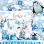 Blaue Ballongirlanden mit Weihnachts-Motiv wiederverwendbar 100-teilig zur Babyparty 
