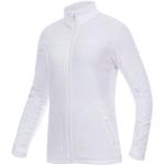 Weiße Winddichte Atmungsaktive Stehkragen Damensweatshirts mit Reißverschluss aus Fleece Größe XL 