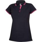 Schwarze Kurzärmelige Kurzarm-Poloshirts aus Baumwolle für Damen Größe XXL 