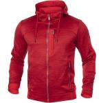 Rote Melierte Atmungsaktive Zip Hoodies & Sweatjacken mit Reißverschluss aus Polyester für Herren Größe 4 XL 