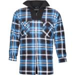 Blaue Flanellhemden mit Reißverschluss aus Flanell für Herren Größe XXL für den für den Winter 