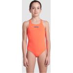 Korallenrote Unifarbene Sportliche Kinderbadeanzüge für Mädchen Größe 140 