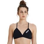 Reduzierte Schwarze Sportliche Arena Solid Bikini-Tops aus Polyester für Damen Größe S 